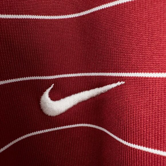 Nike Golf Ventilated Striped Active Polo Shirt Mens Large Red White 231584-642 - Picture 15 of 16